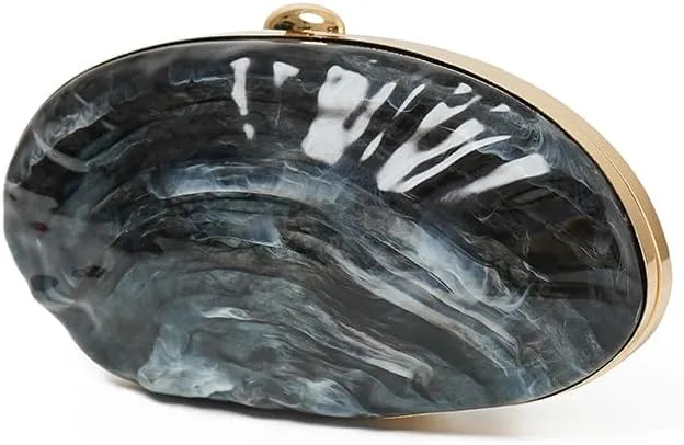 Acrylic Clutch Purse for Women Acrylic Evening Bag Unique Shell Handbag for Wedding Party Prom