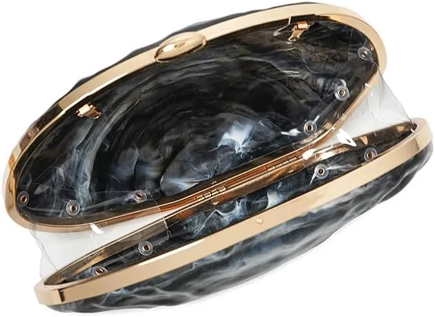Acrylic Clutch Purse for Women Acrylic Evening Bag Unique Shell Handbag for Wedding Party Prom