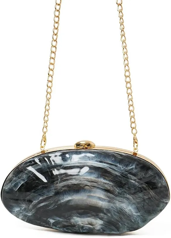 Acrylic Clutch Purse for Women Acrylic Evening Bag Unique Shell Handbag for Wedding Party Prom