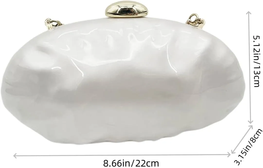 Acrylic Evening Clutch Purses for Women Shell Evening Handbag Unique Purses for Women Wedding Party