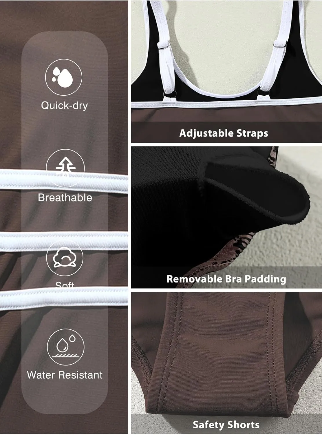 Aleumdr Women's Color Block One Piece Athletic Swimsuit Sports Tummy Control Cheeky High Cut Bathing Suits