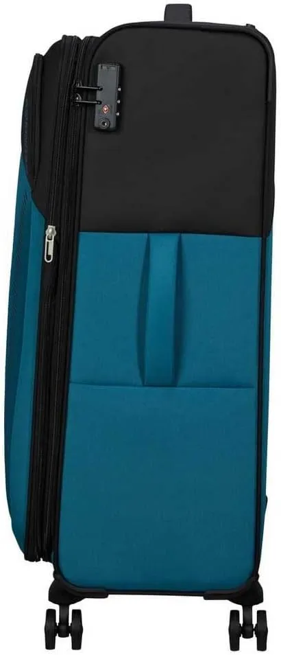 American Tourister Daring Dash Spinner L, Expandable Case, 77 cm, 107/117 L, Black/Blue, Black/Blue, Spinner L (77 cm - 107/117L), Suitcases & Trolleys, Black/Blue, Spinner L (77 cm - 107/117L),