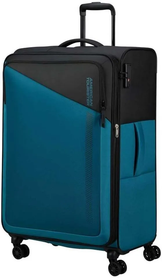 American Tourister Daring Dash Spinner L, Expandable Case, 77 cm, 107/117 L, Black/Blue, Black/Blue, Spinner L (77 cm - 107/117L), Suitcases & Trolleys, Black/Blue, Spinner L (77 cm - 107/117L),