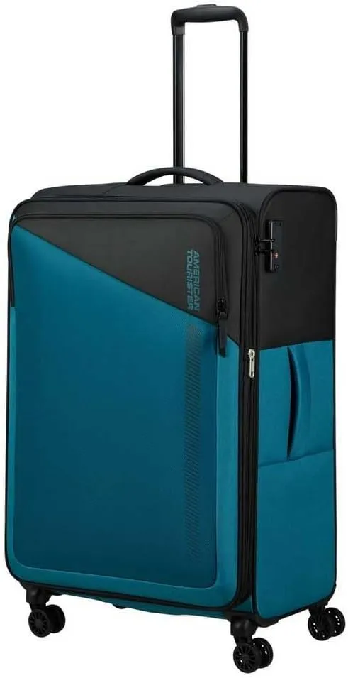 American Tourister Daring Dash Spinner L, Expandable Case, 77 cm, 107/117 L, Black/Blue, Black/Blue, Spinner L (77 cm - 107/117L), Suitcases & Trolleys, Black/Blue, Spinner L (77 cm - 107/117L),