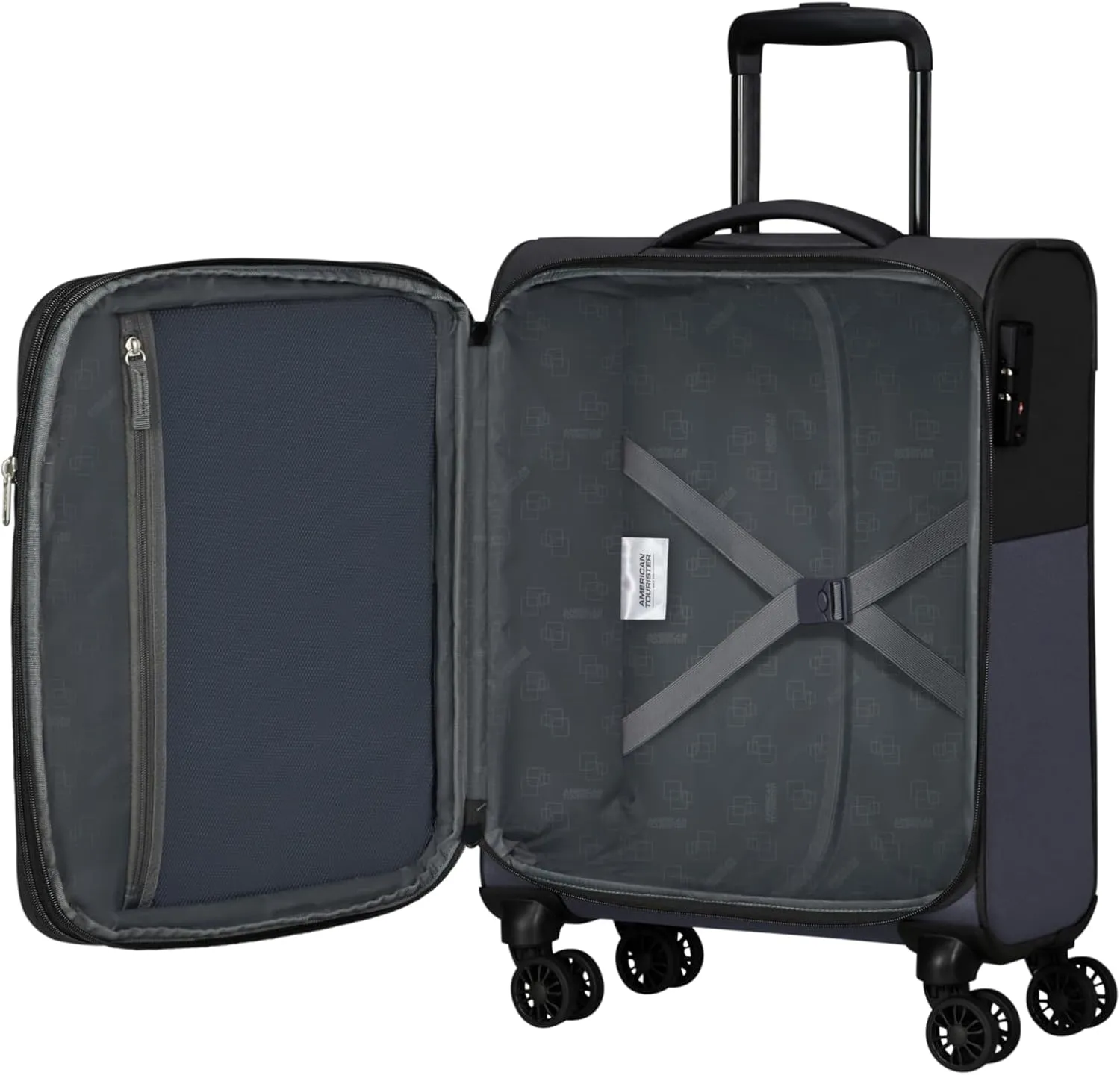 American Tourister Daring Dash Spinner L, Expandable Case, 77 cm, 107/117 L, Black/Grey, Black/Grey, Spinner L (77 cm - 107/117L), Suitcases & Trolleys, Black/Grey, Spinner L (77 cm - 107/117L),