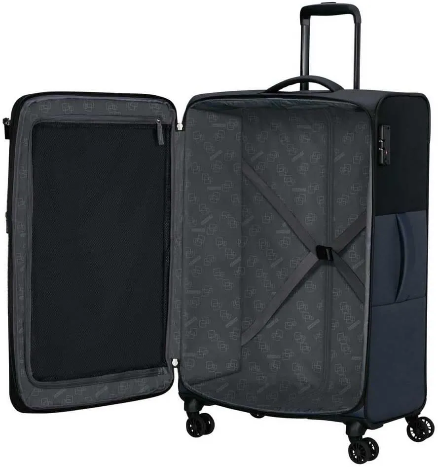 American Tourister Daring Dash Spinner L, Expandable Case, 77 cm, 107/117 L, Black/Grey, Black/Grey, Spinner L (77 cm - 107/117L), Suitcases & Trolleys, Black/Grey, Spinner L (77 cm - 107/117L),