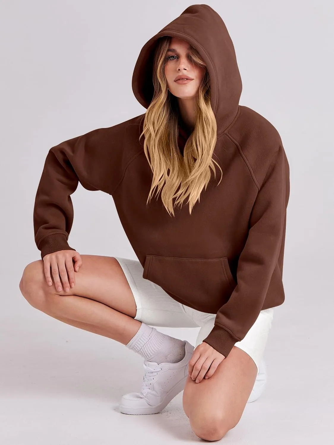 ANRABESS Women Hoodies Oversized Fleece Long Sleeve Comfy Casual Basic Pullover Sweatshirts 2025 Fall Outfits Y2K Clothes
