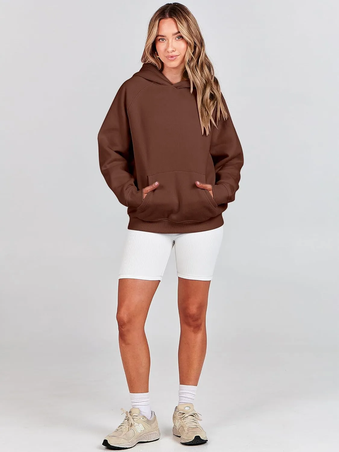 ANRABESS Women Hoodies Oversized Fleece Long Sleeve Comfy Casual Basic Pullover Sweatshirts 2025 Fall Outfits Y2K Clothes