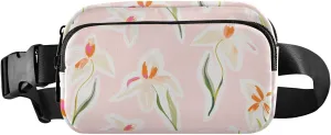 Artistic Flowers Crossbody Bag for Women, Adjustable Belt Bag Fanny Packs, Fashion Waist Packs for Travel Running Workout