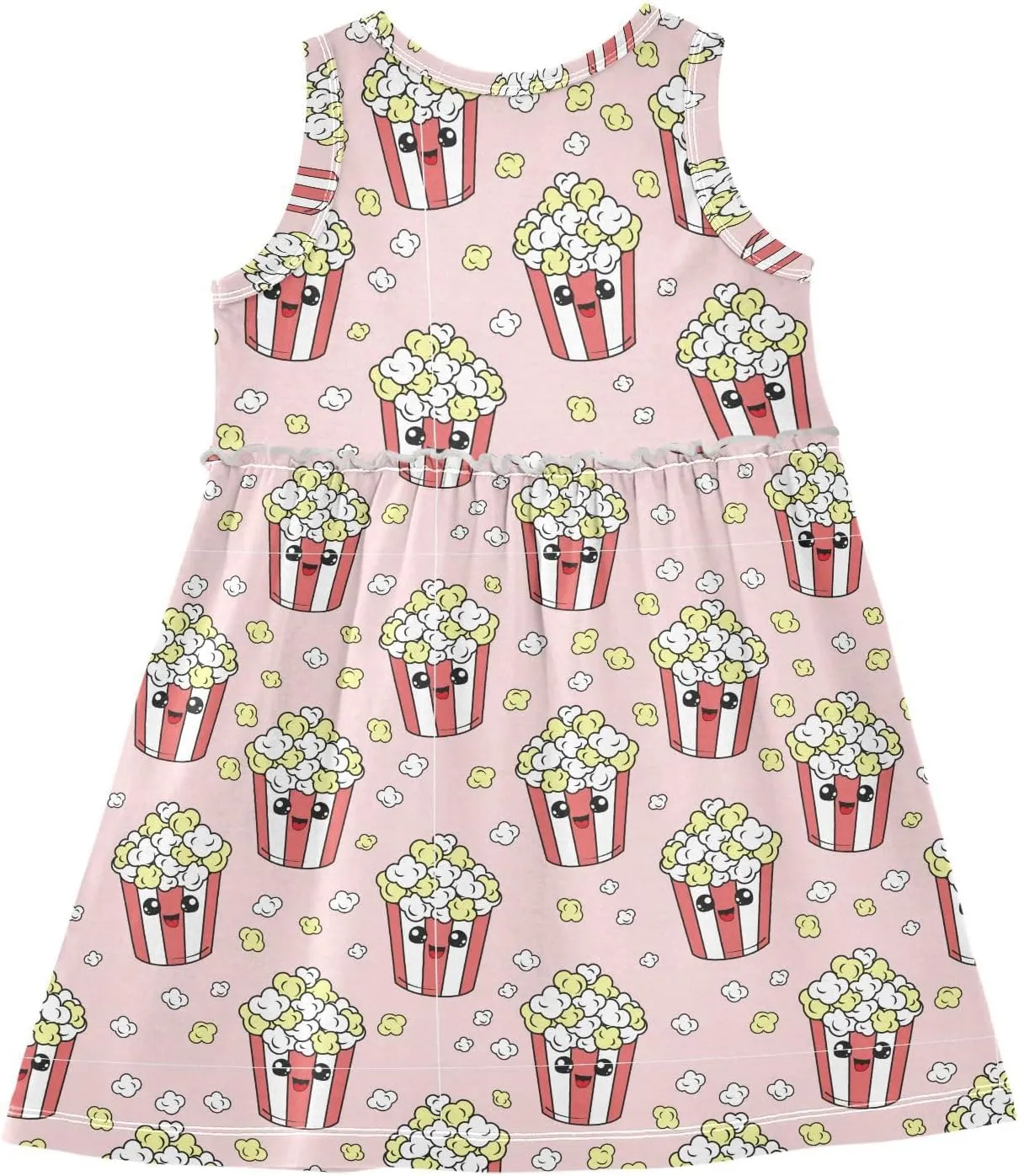 Aslsiy Toddler Girls Sleeveless Dress Girl Summer Dress Cotton Casual Beach Sundress 2-8T