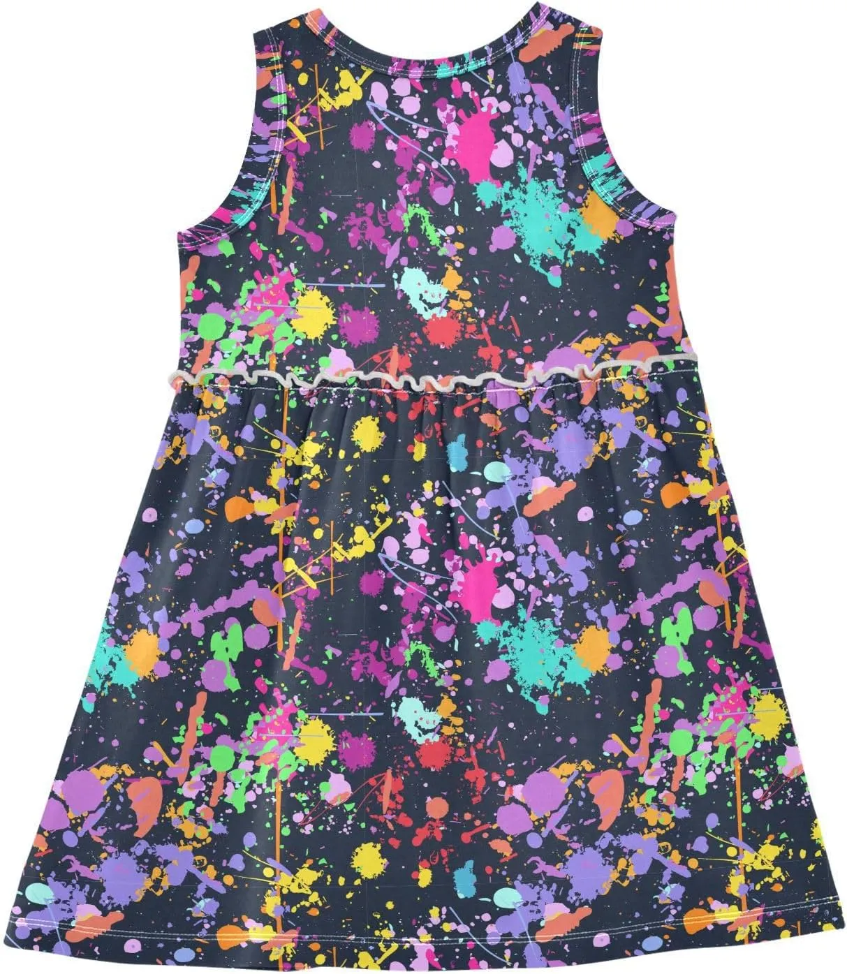 Aslsiy Toddler Summer Sleeveless Dress Girls Dress Cottom Casual Beach Sundress 2-8T