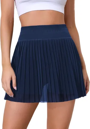 ATTRACO Pleated Tennis Skirts for Women with Shorts High Waisted Golf Athletic Skorts Lightweight Workout Skirts