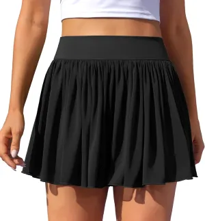 ATTRACO Womens Mesh Tennis Skirts High Waisted Golf Skort Flowy Pickleball Skort with Shorts