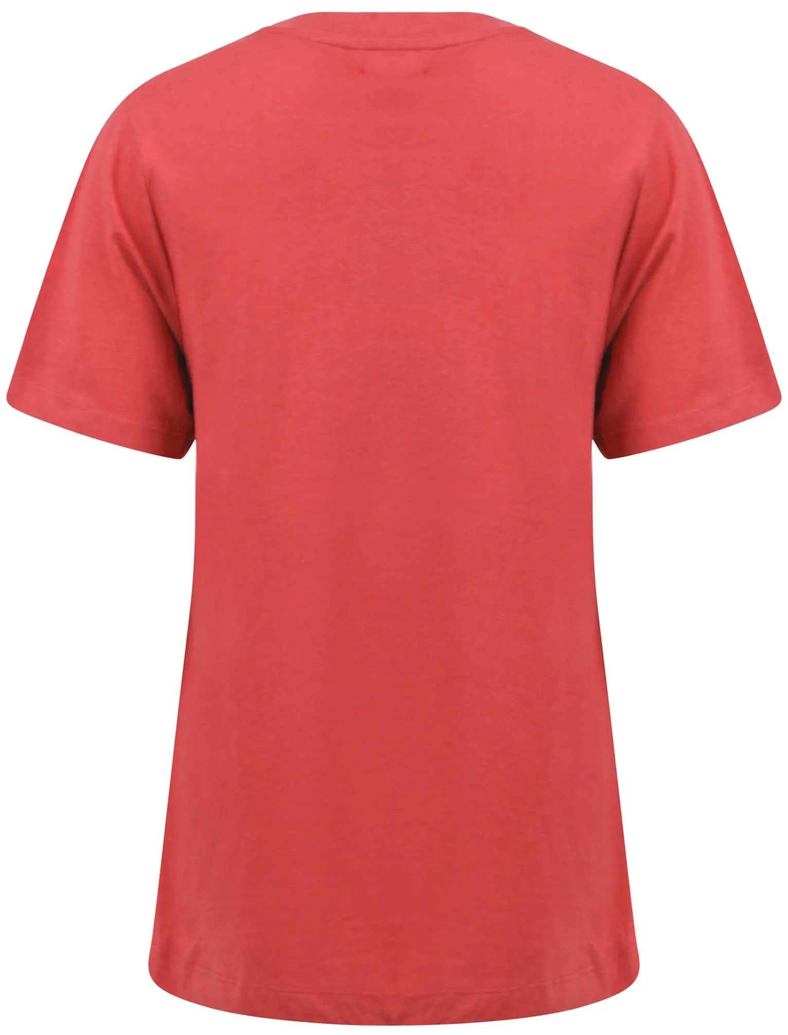 Bali Motif Cotton Crew Neck T-Shirt in Holly Berry - South Shore