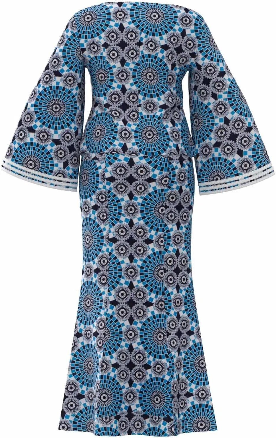 BAZINRICHE Women African Dresses Clothing Ankara Bazin Riche Dress Womens Skirts Set Print Dashiki Top with Headscarf