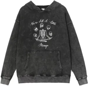 Bobeutou Halloween Pumpkin Graphic Oversized Hoodies for Women Spooky Vintage Fleece Y2k Aesthetic Sweatshirt Teen Girls