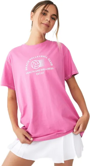 Body Womens Active Organic T-Shirt Frangipani Pink and Bhwc L