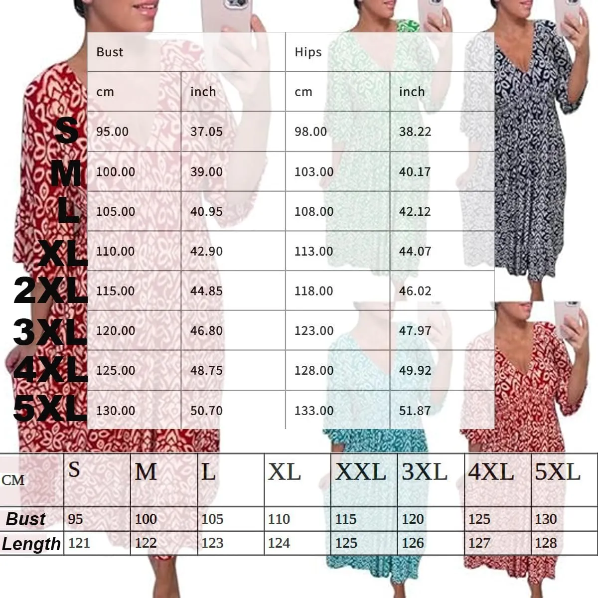 Bohemian Casual Print V-Neck Waist Wrap Long Dress, Plus Size Summer V Neck Floral Dress for Women, Bohemian 3/4 Sleeve