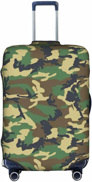 BREAUX Green Military Camo print Trolley Suitcase Protective Cover Luggage Protective Cover Unique Double Sided Pattern