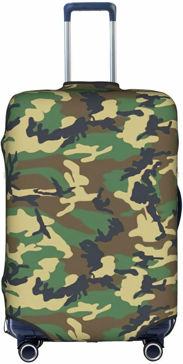BREAUX Green Military Camo print Trolley Suitcase Protective Cover Luggage Protective Cover Unique Double Sided Pattern