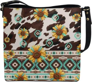 Bucket Bag for Women Western Shoulder Purses Boho Aztec Satchel with Detachable Strap and Magnetic Snap