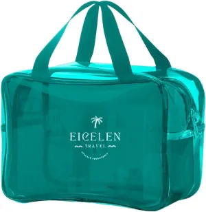 Candy Color Jelly Toiletry Bag, Clear Cosmetic Pouch, Makeup Storage (Teal), Carry-on 10 inches, QA--001