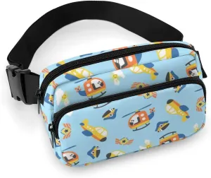 Cartoon Plane Fanny Packs for Women Men Unisex, Fashion Belt Bags Waist Pack Pouch Crossbody Bag with Adjustable Strap Sling Bag for Travel Running Hiking