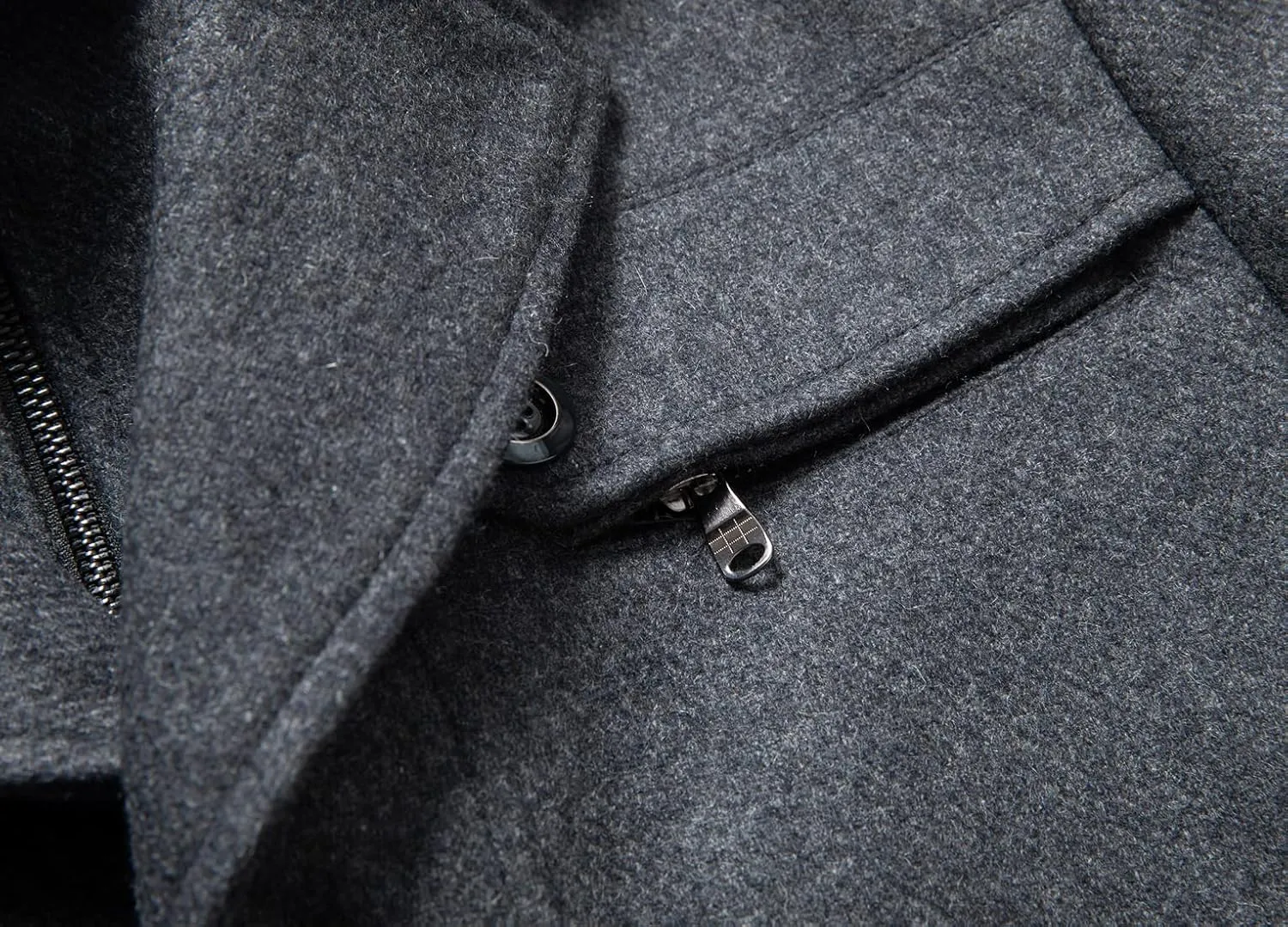chouyatou Men's Winter Stylish Wool Blend Single Breasted Military Peacoat
