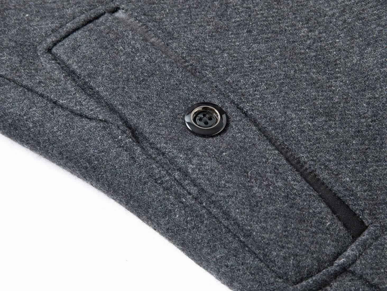chouyatou Men's Winter Stylish Wool Blend Single Breasted Military Peacoat
