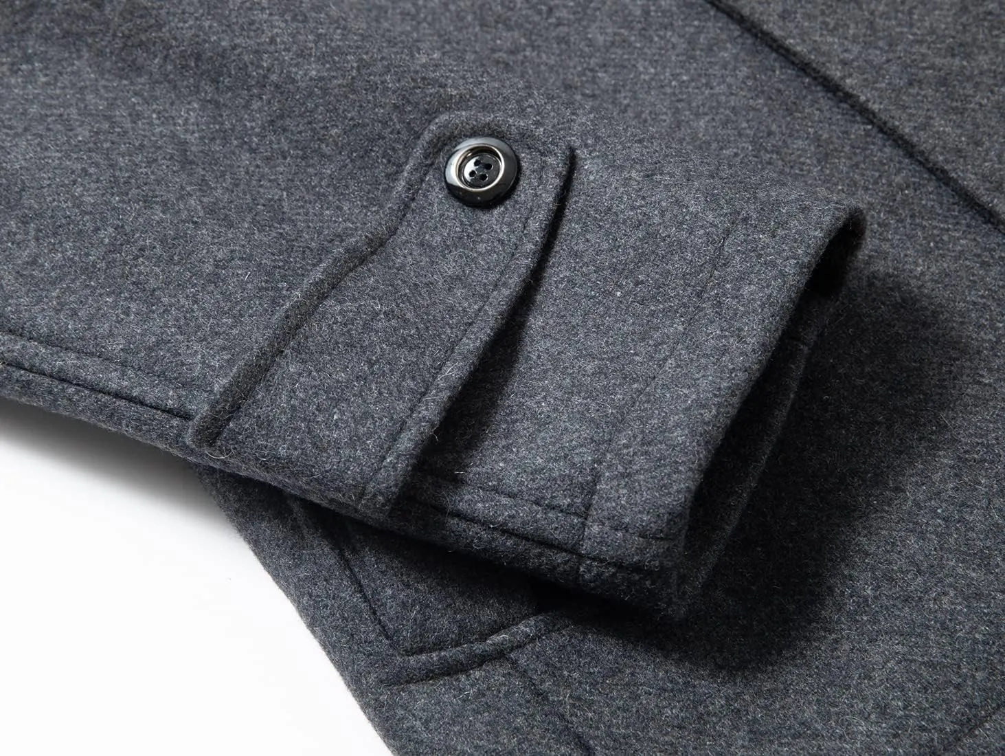 chouyatou Men's Winter Stylish Wool Blend Single Breasted Military Peacoat