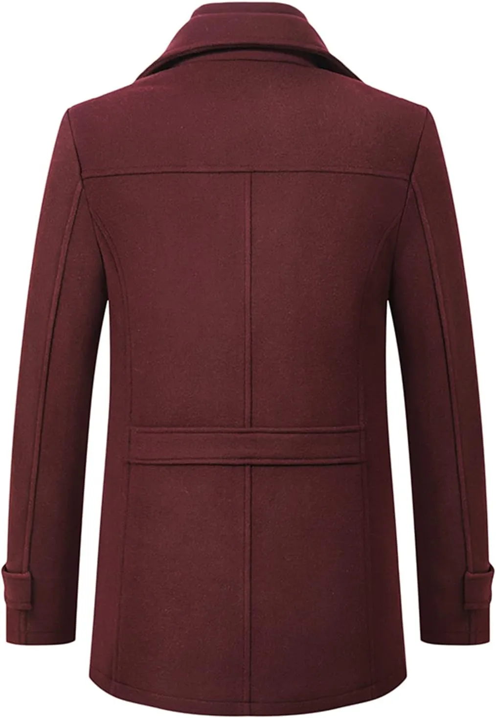 chouyatou Men's Winter Stylish Wool Blend Single Breasted Military Peacoat
