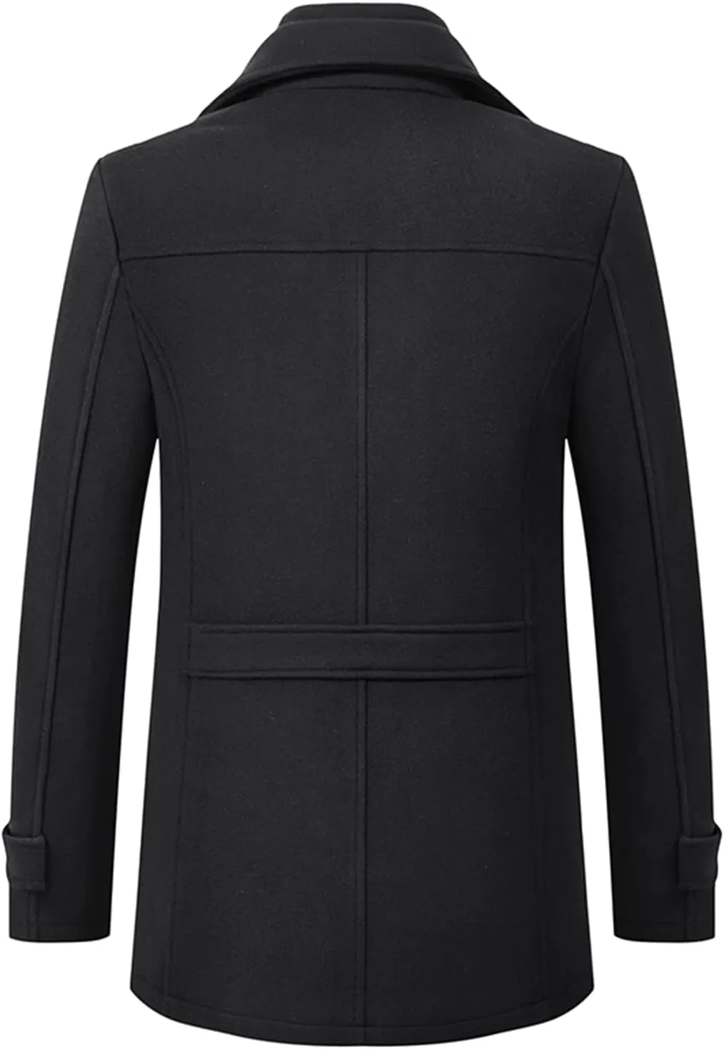 chouyatou Men's Winter Stylish Wool Blend Single Breasted Military Peacoat