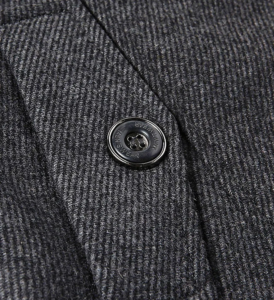 chouyatou Men's Winter Stylish Wool Blend Single Breasted Military Peacoat