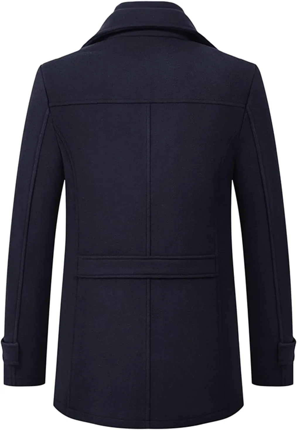 chouyatou Men's Winter Stylish Wool Blend Single Breasted Military Peacoat