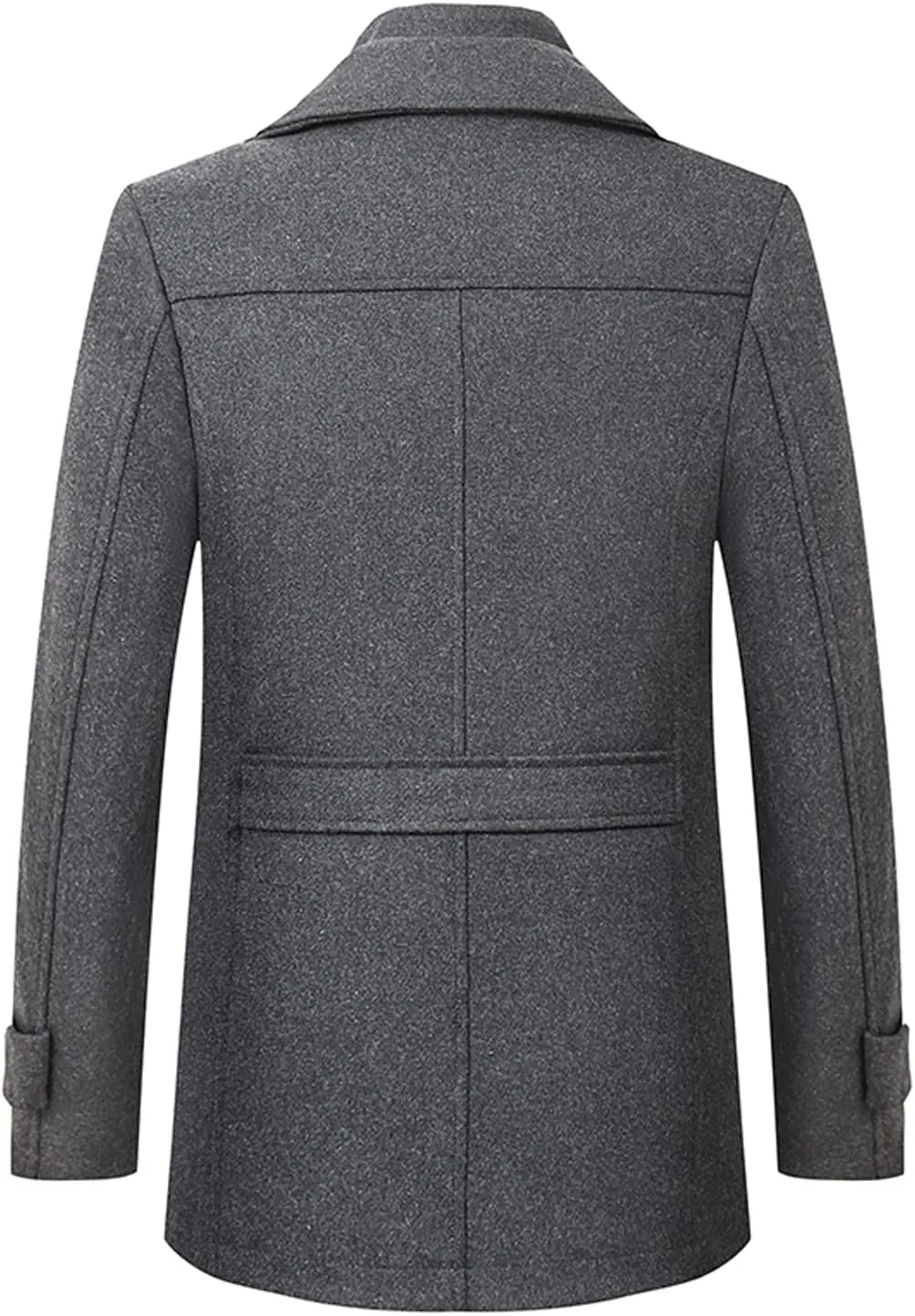 chouyatou Men's Winter Stylish Wool Blend Single Breasted Military Peacoat