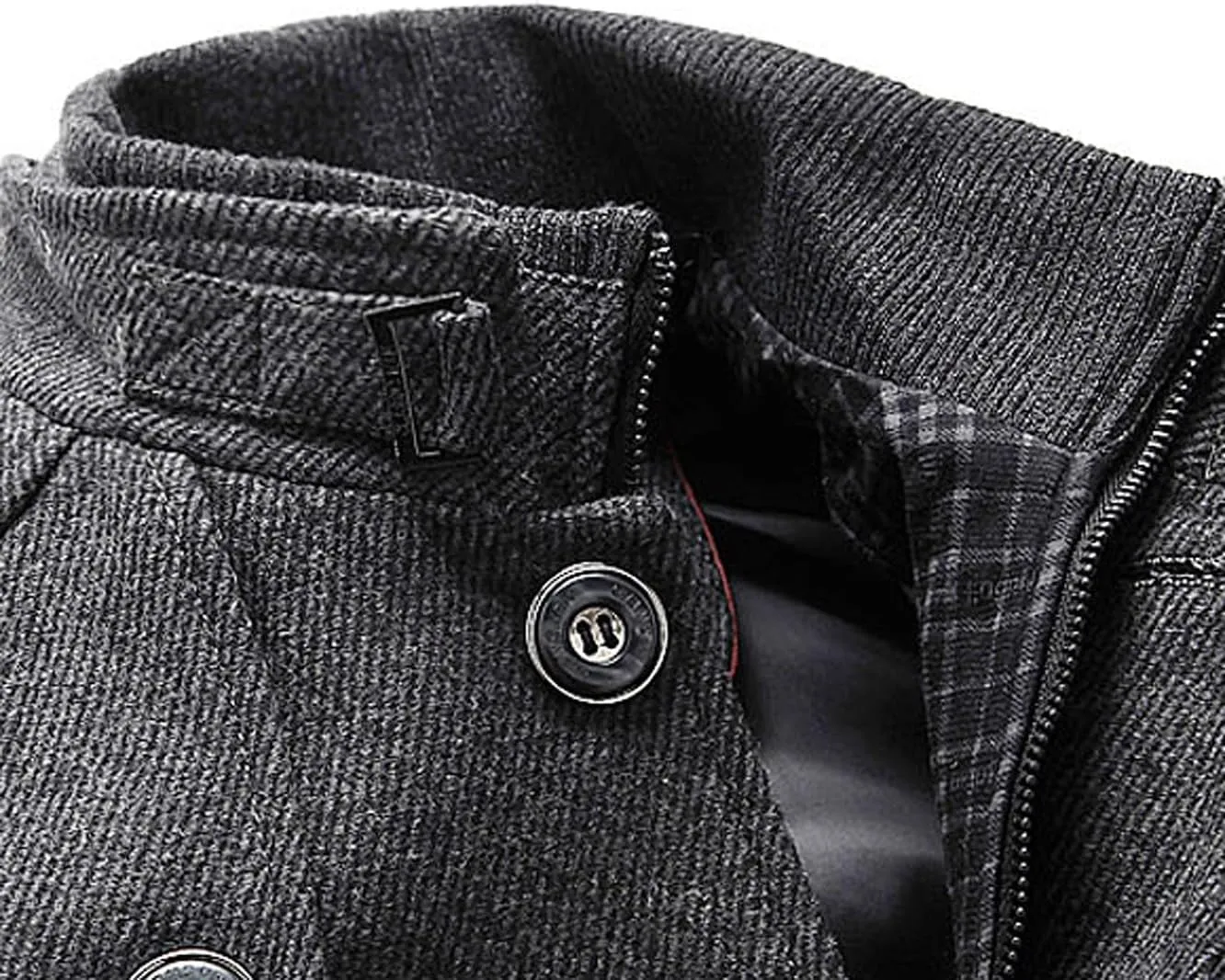 chouyatou Men's Winter Stylish Wool Blend Single Breasted Military Peacoat