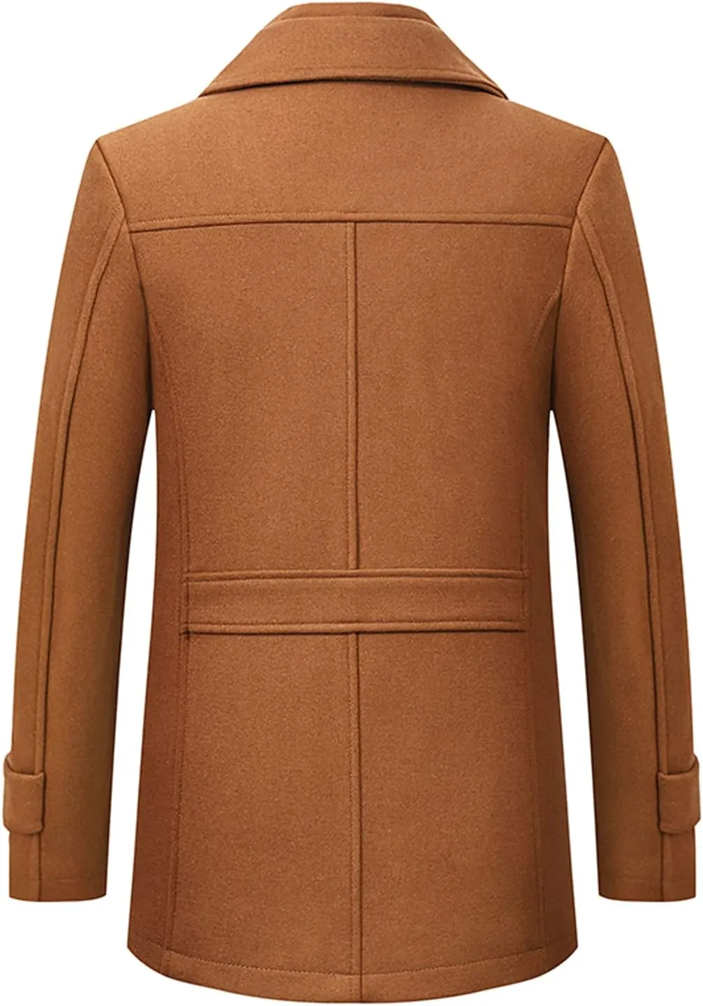 chouyatou Men's Winter Stylish Wool Blend Single Breasted Military Peacoat