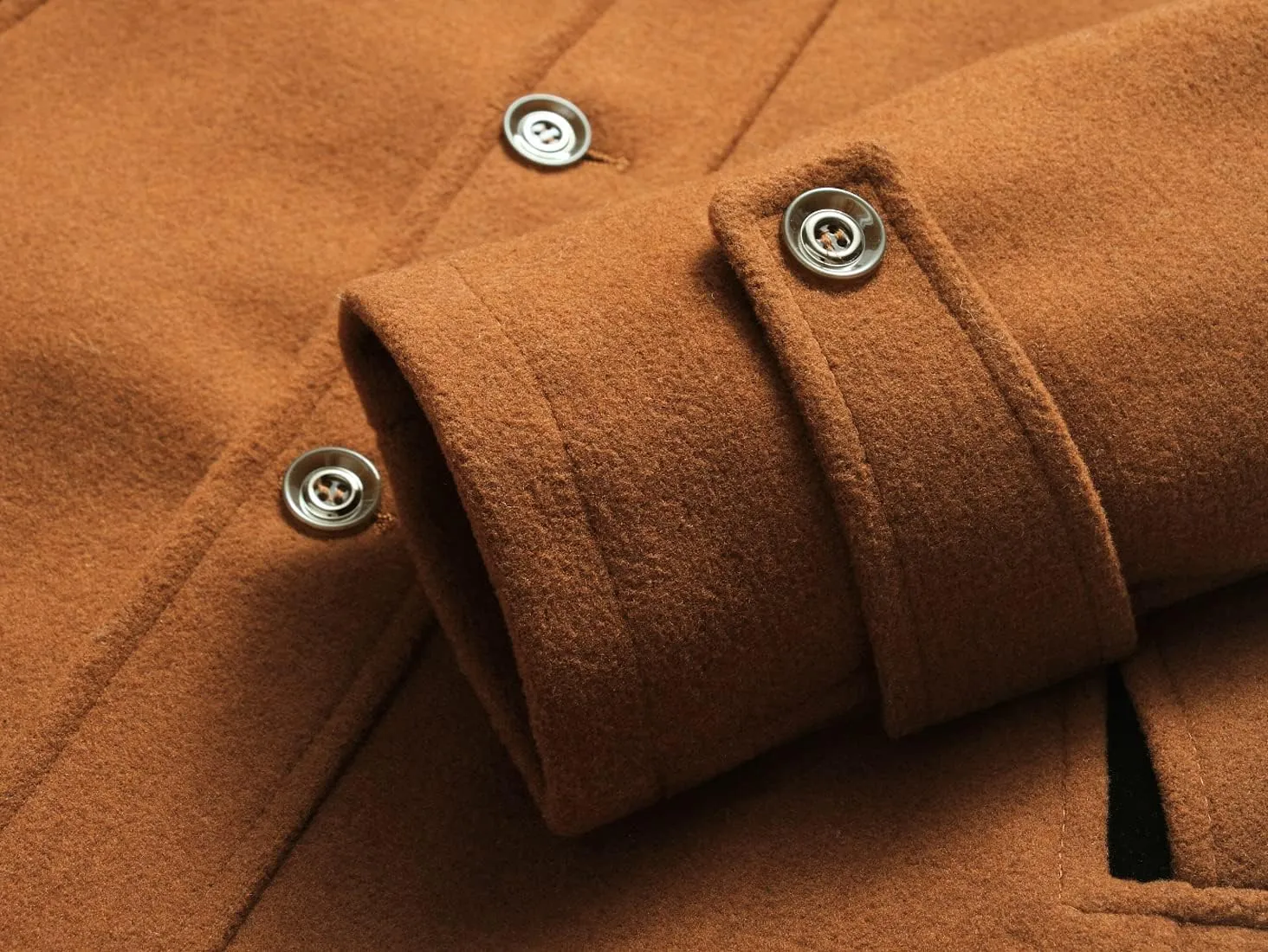 chouyatou Men's Winter Stylish Wool Blend Single Breasted Military Peacoat