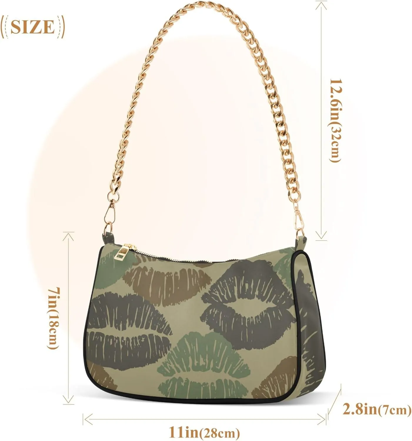 Coffee Beans Brown Evening Clutch Purse for Women Hobo Clutch Purse Chain One Shoulder Purse