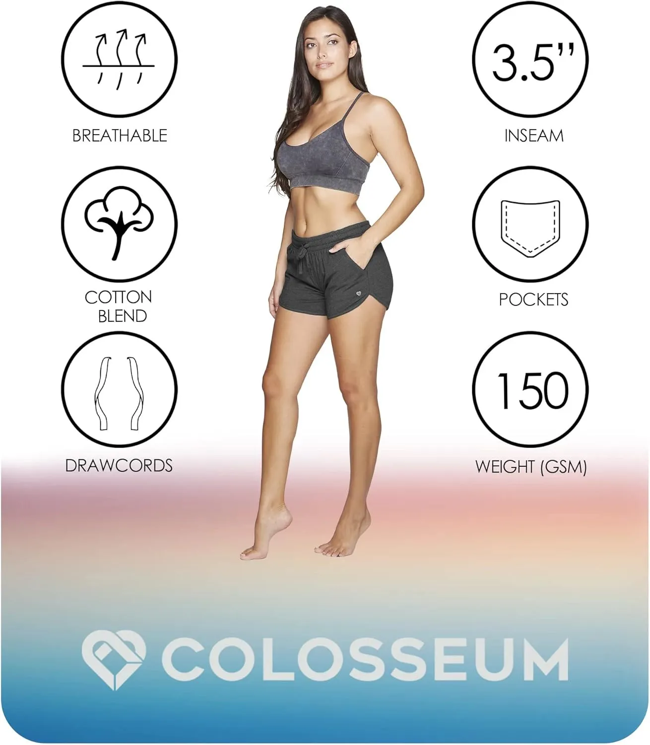 COLOSSEUM Active Women's Simone Cotton Blend Yoga and Running Short