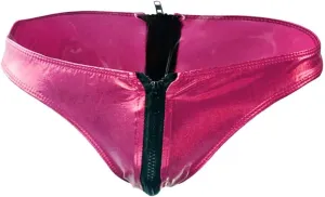 COMLIFE Men's Smooth Metallic Shiny Briefs Underwear Zip Up Bikini Swimsuit Panties Stage Clubwear