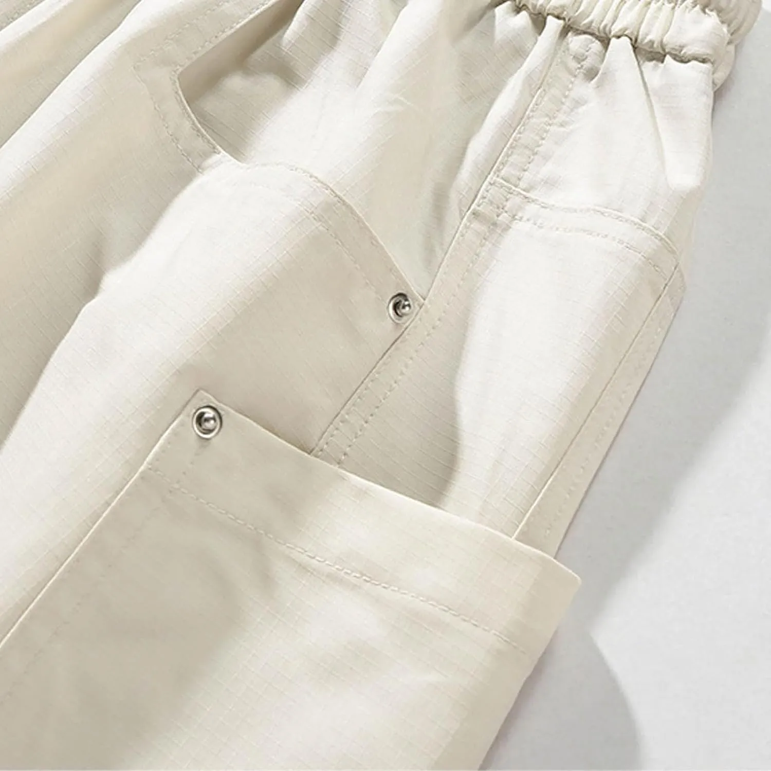 Compression Pants Men Baggy Jeans Working Shorts Stretch Elastic Waist Outfits Wide Leg Casual Resort Wear Big
