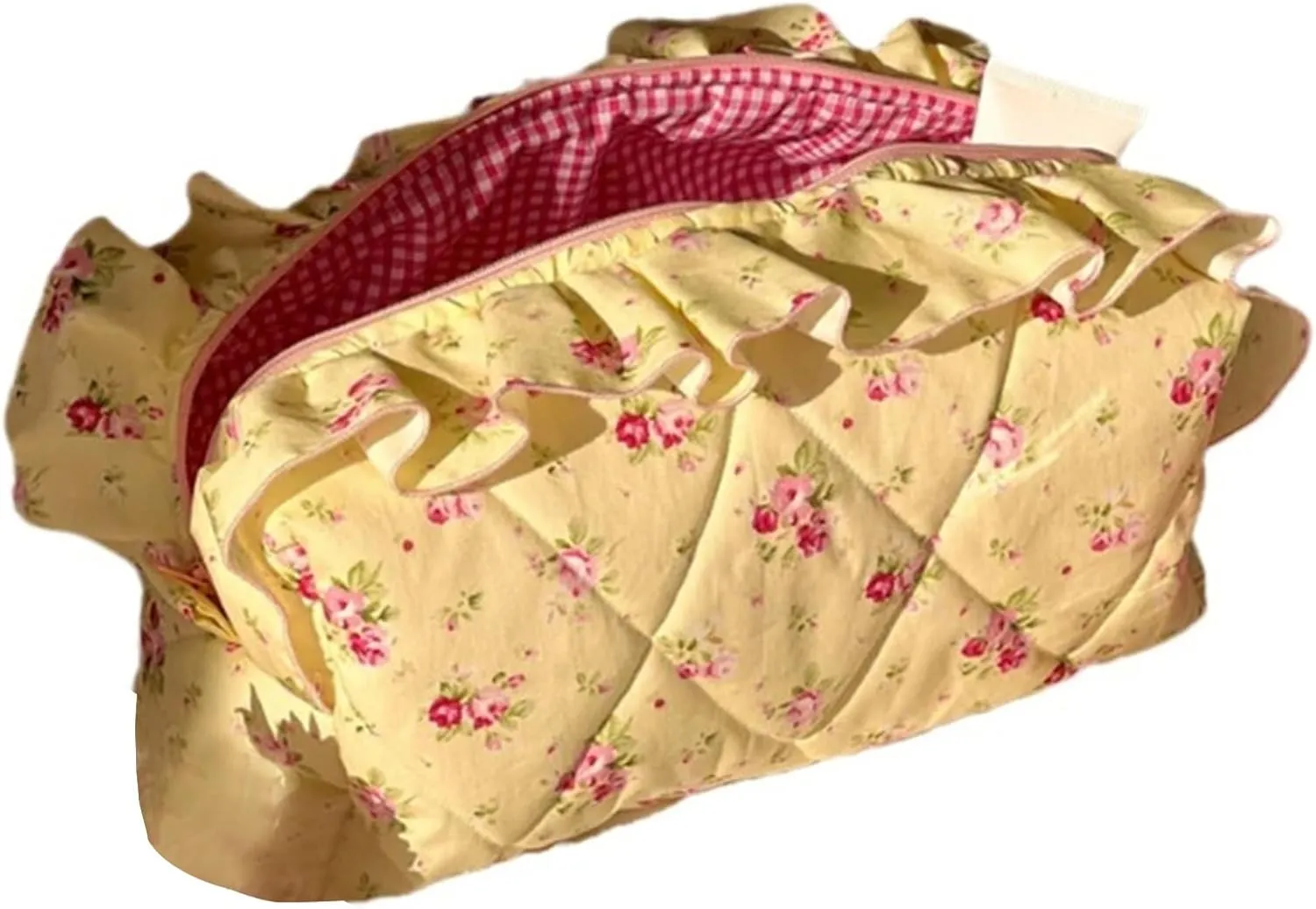 Cotton Makeup Bag Makeup Bag Coquette Accessories Large Capacity Pouch Stylish Pouch Toiletries Bag Stylish Design Bag For Travel Outdoor Camping Hiking Women Girls yellow flowers