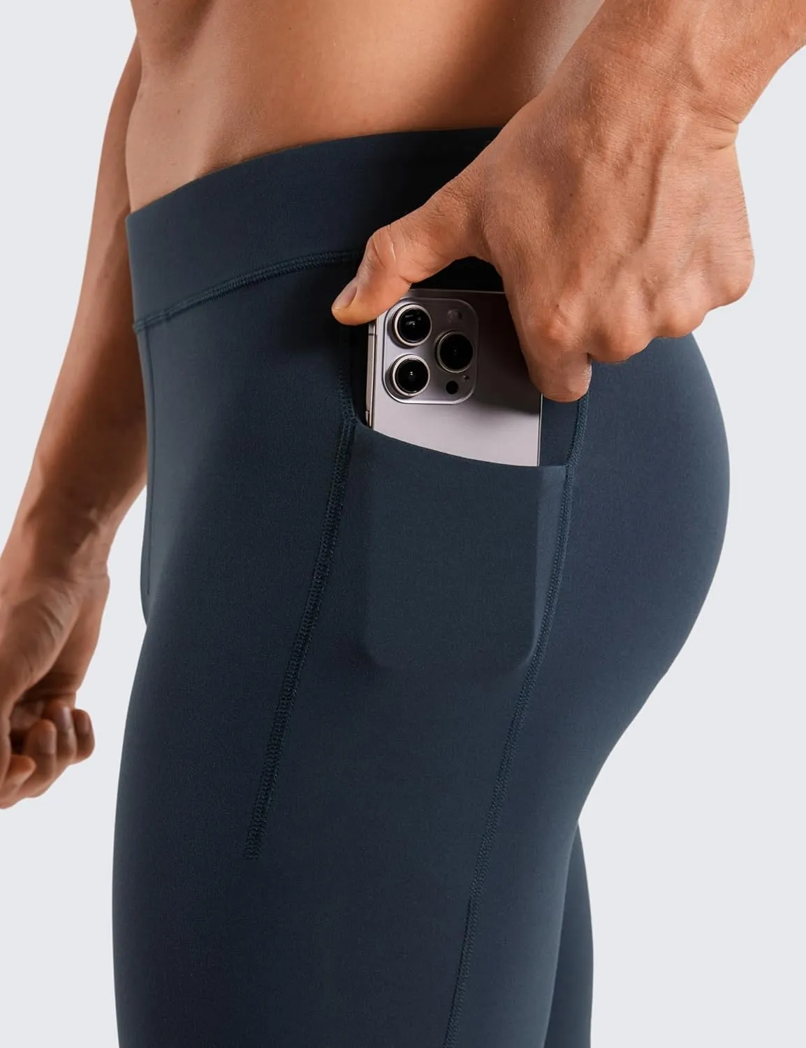 CRZ YOGA Butterluxe Mens Leggings with Pockets 27" Buttery Soft Yoga Pants Workout Running Tights