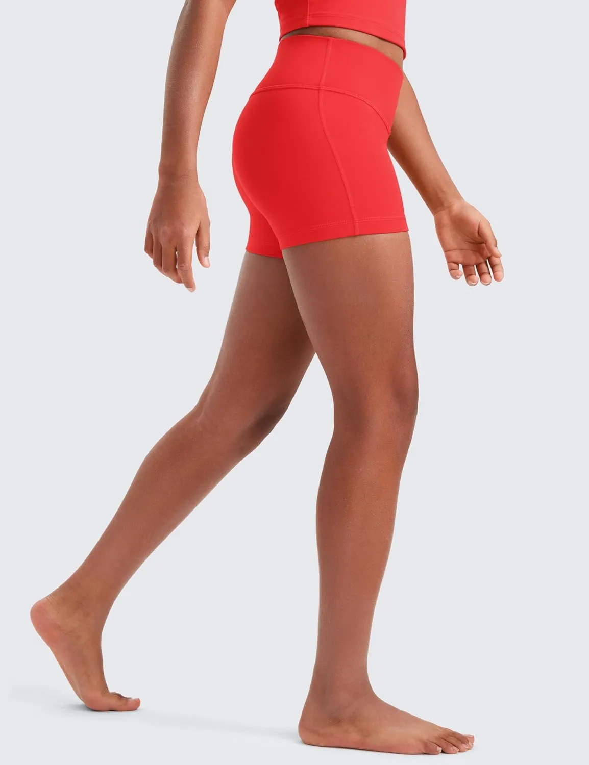 CRZ YOGA Girls Butterluxe Athletic Biker Shorts - Kids Teen High Waist Lounge Active Dance Yoga Running Buttery Soft