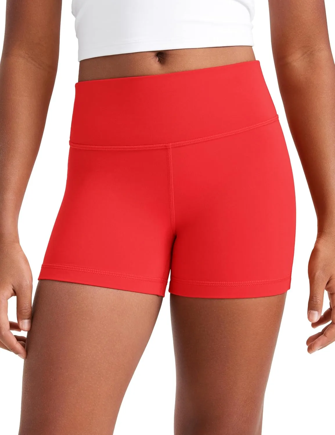CRZ YOGA Girls Butterluxe Athletic Biker Shorts - Kids Teen High Waist Lounge Active Dance Yoga Running Buttery Soft