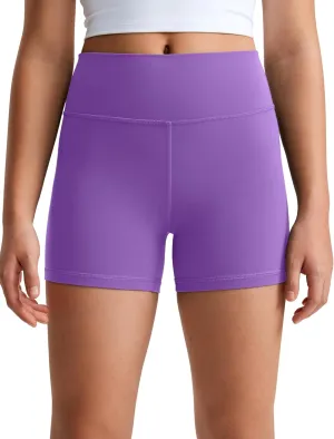 CRZ YOGA Girls Butterluxe Athletic Biker Shorts - Kids Teen High Waist Lounge Active Dance Yoga Running Buttery Soft