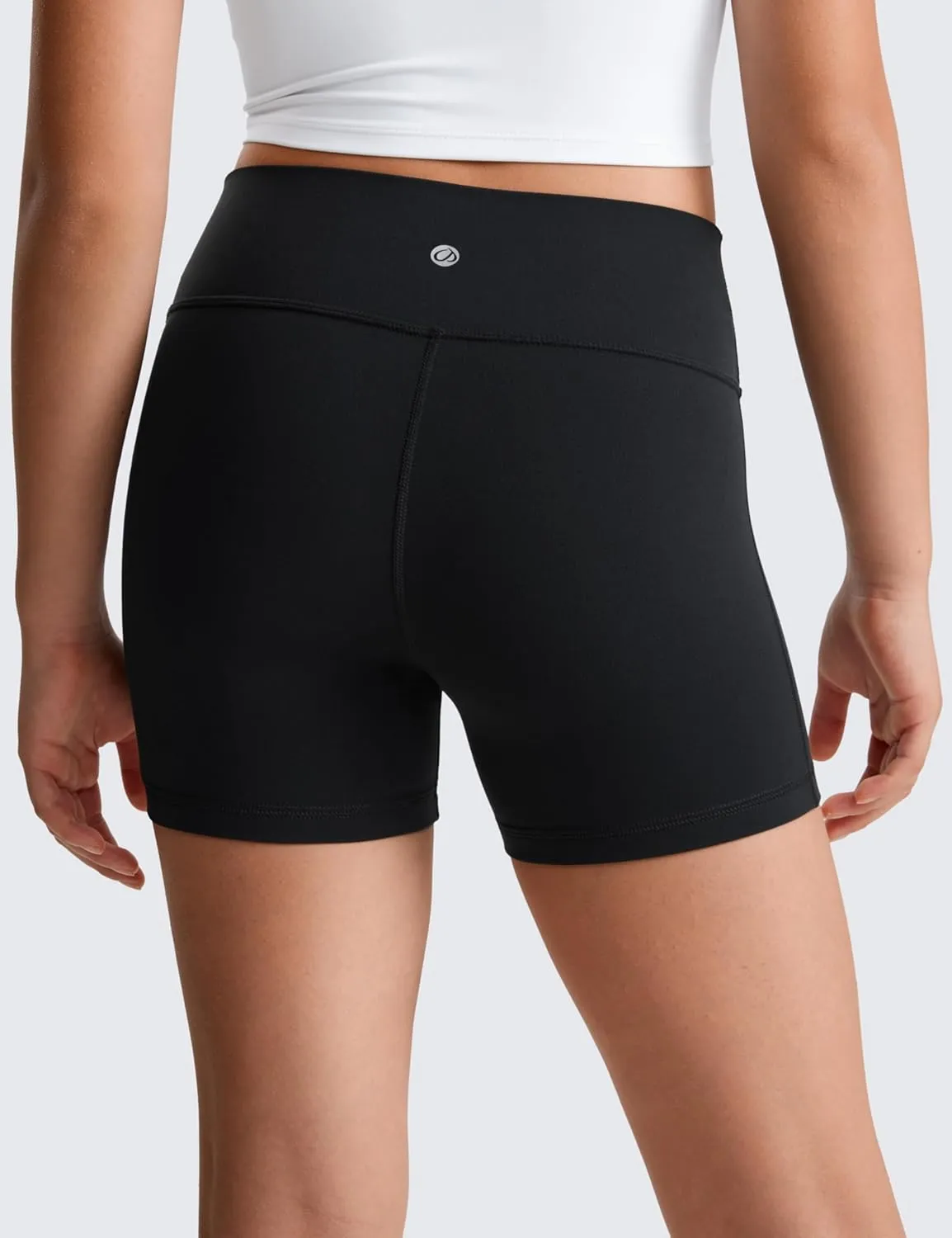 CRZ YOGA Girls Butterluxe Athletic Biker Shorts - Kids Teen High Waist Lounge Active Dance Yoga Running Buttery Soft