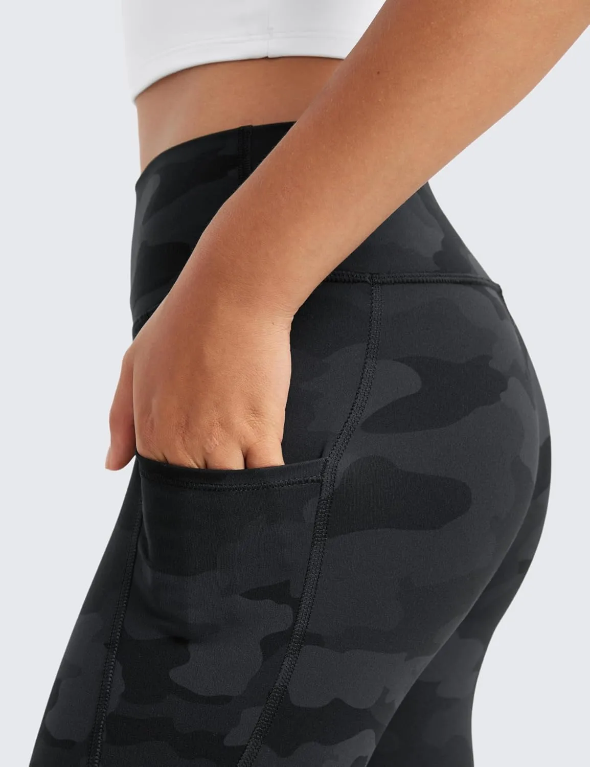 CRZ YOGA Girls Butterluxe Athletic Leggings with Pockets - High Waist Lounge Kids Teen Pants Yoga Active Dance Running Tights