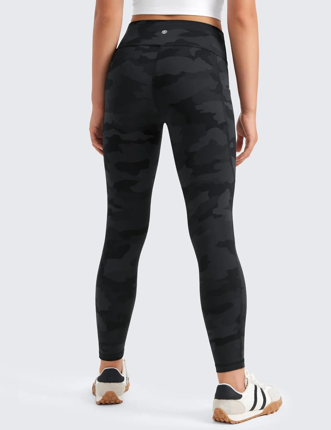 CRZ YOGA Girls Butterluxe Athletic Leggings with Pockets - High Waist Lounge Kids Teen Pants Yoga Active Dance Running Tights